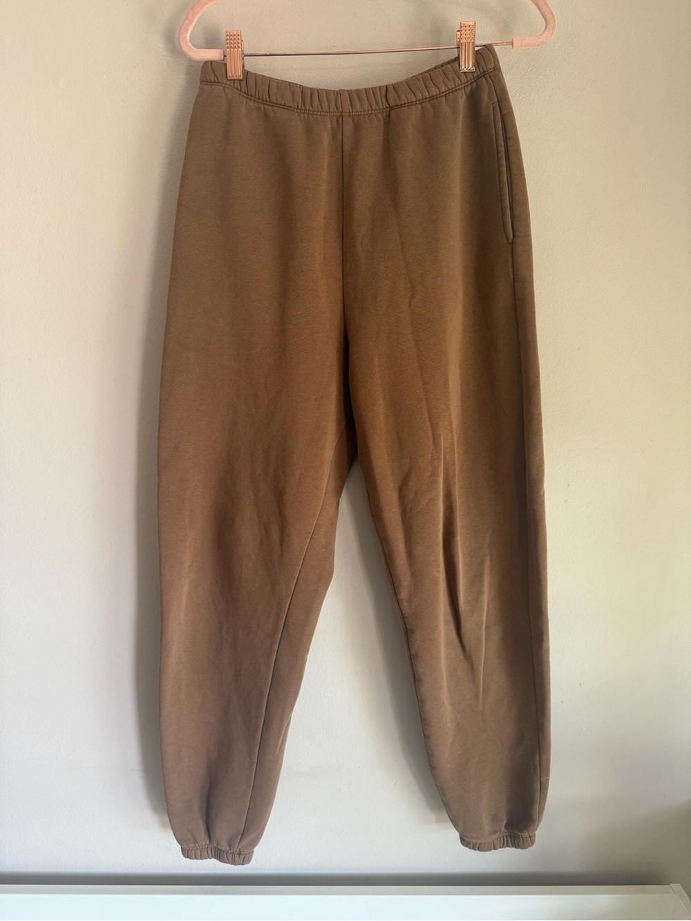 Nuuds Brown Cuffed Fleece Joggers Sweatpants Lounge Extra Small XS